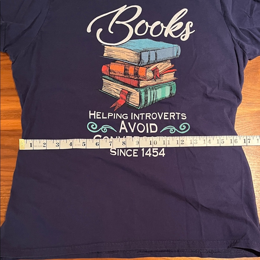 EUC "Books Helping Introverts Avoid Conversation Since 1454" T-Shirt M - Picture 8 of 10